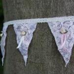 Vintage Style Teas Stained Lace Bunting