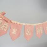 Pink Linen And Lace Mr Ans Mrs Wedding Banner
